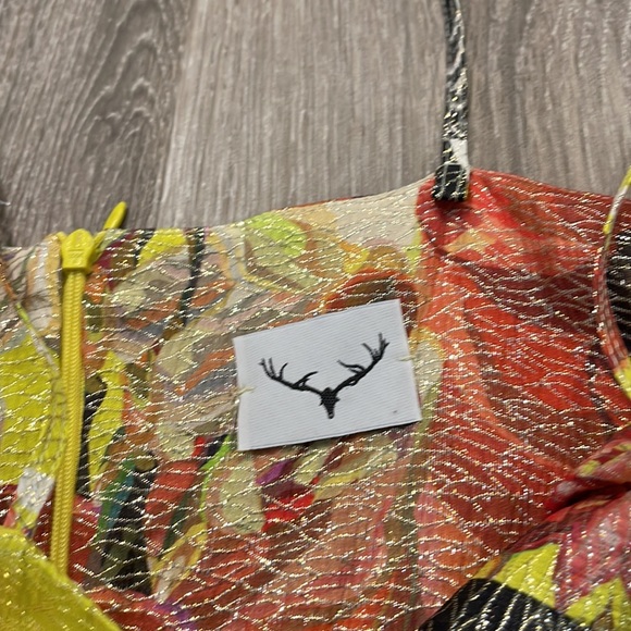 LEITMOTIV Leitmotiv Off Shoulder Sea Dress shimmer party cocktail sz 42 2 - Picture 6 of 8